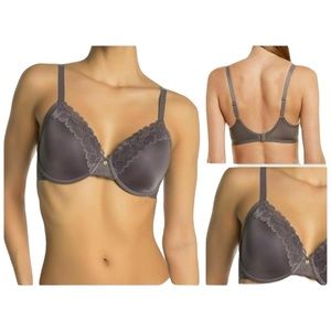 Natori Women’s 34B Refined Contour Stretch Spandex Lace Padded T-shirt Bra Gray